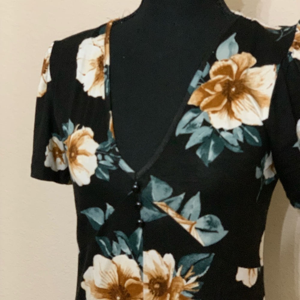 NWOT Black Floral Dress